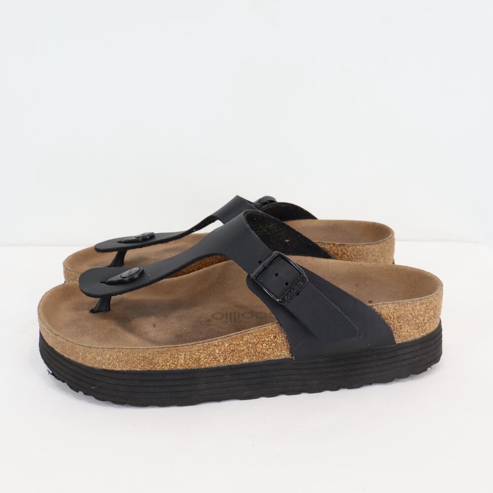 Birkenstock Papillio Gizeh Platform Vegan Sandal Black Size 38 - Picture 2 of 8